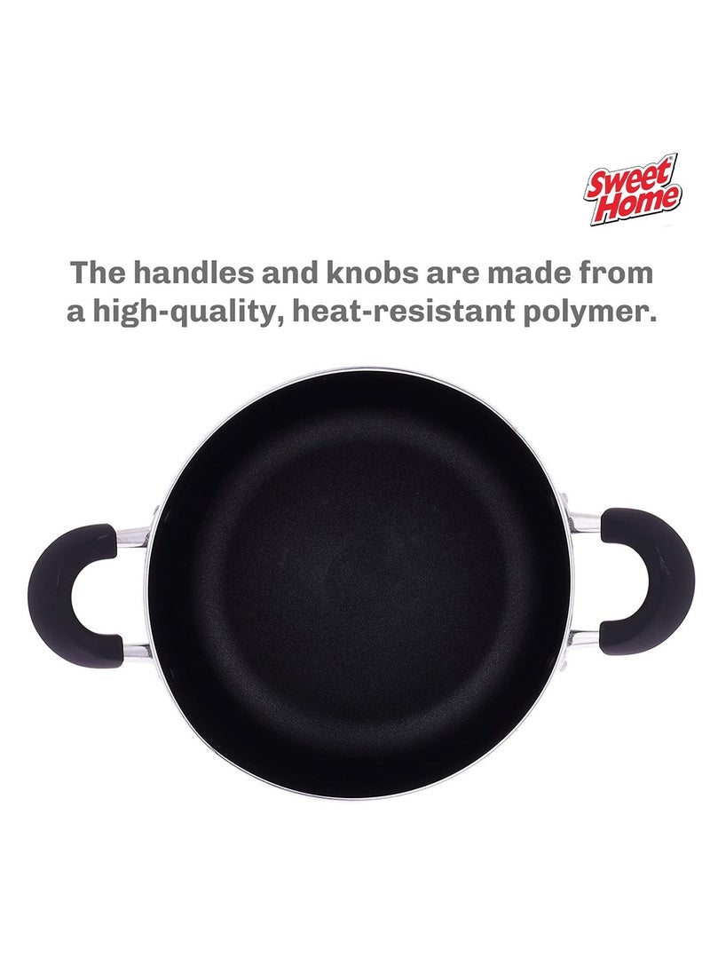 Sweet Home - Non-stick Casserole with Glass Lid - High-quality material, Corrosion resistance, Easy to clean, Even heat distribution, and Clear lid design - Image 1