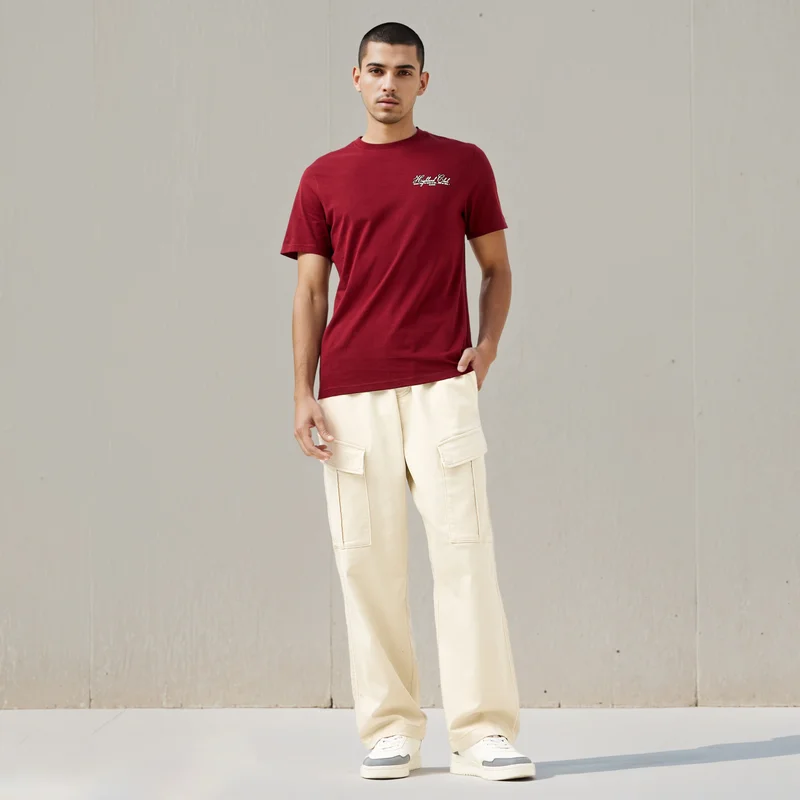 سبلاش فيڤ Slogan Print T-shirt