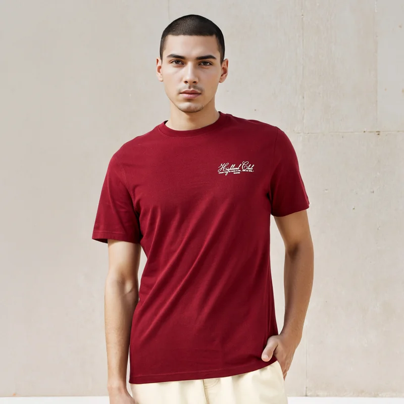 سبلاش فيڤ Slogan Print T-shirt