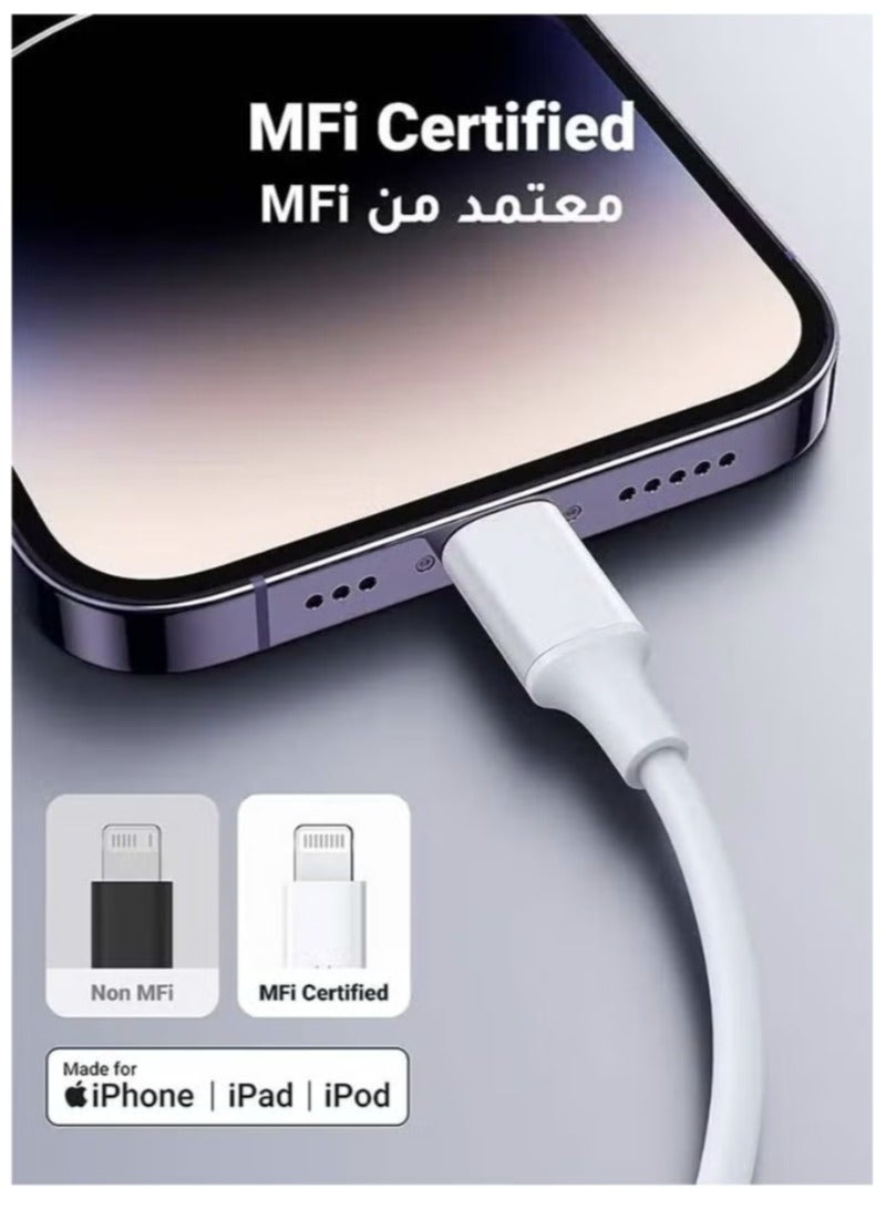بيوينتي كابل شاحن iPhone 1.5 متر USB C إلى كابل Lightning شحن سريع توصيل الطاقة PD 20W كابل iPhone لسلسلة iPhone 14 、 iPhone 13 Series 、 iPhone 12Series 、 iPhone11 / XS / XR / 8 / 8Plus 、 iPad Pro 、 iPad Ai - Image 3