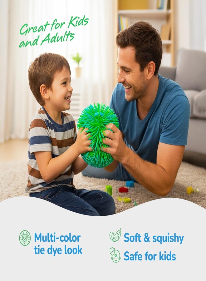 ArtCreativity Tie Dye Puffer Ball with Hanging Loop, Spiky Stress Relief Balls, 6 Inch Squeeze Fidget Toys for Kids, Calming Sensory Balls for Autistic Children, Party Favor - Image 4