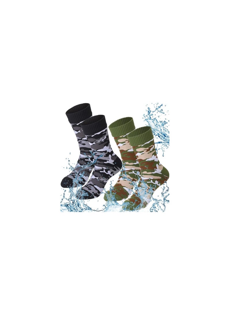 SYOSI Waterproof Socks, 2 Pairs Unisex Waterproof Breathable Socks, Slim Waterproof Socks, Outdoor Camping Skiing Hiking Wading Fishing Cycling Golf Socks for Men Women(M)(40-42)  - Image 1