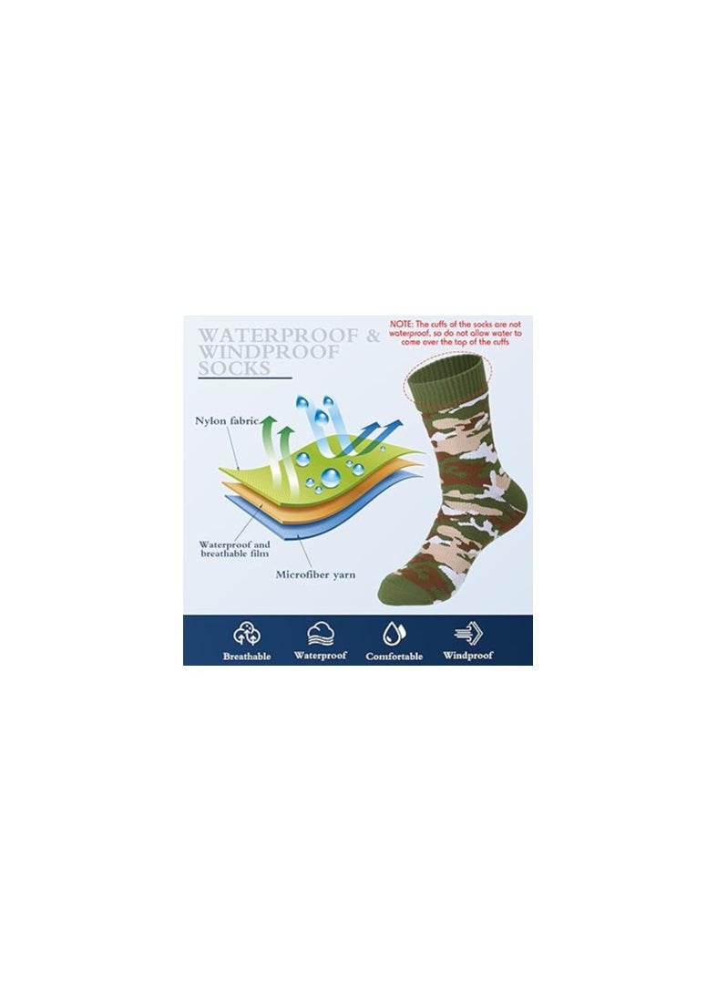 SYOSI Waterproof Socks, 2 Pairs Unisex Waterproof Breathable Socks, Slim Waterproof Socks, Outdoor Camping Skiing Hiking Wading Fishing Cycling Golf Socks for Men Women(M)(40-42)  - Image 2