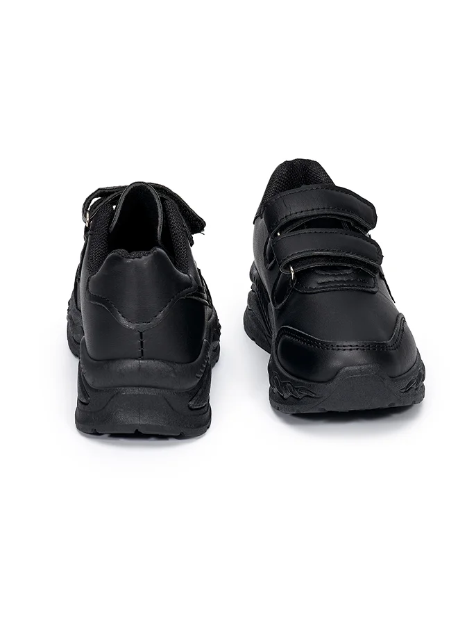 babyqlo Black Star Patch School Shoes for Kids