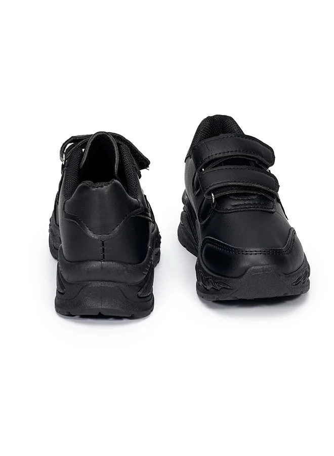 babyqlo Black Star Patch School Shoes for Kids