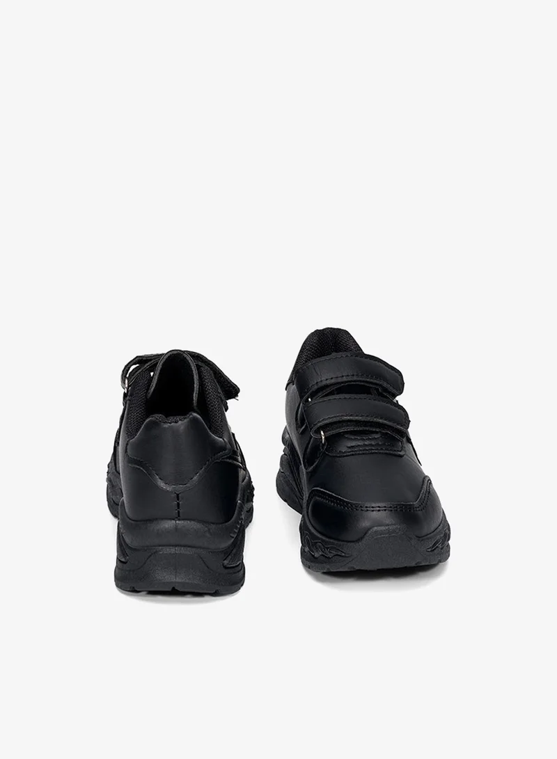 babyqlo Black Star Patch School Shoes for Kids