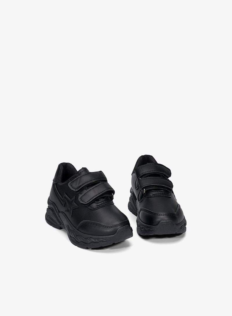 babyqlo Black Star Patch School Shoes for Kids - Image 3