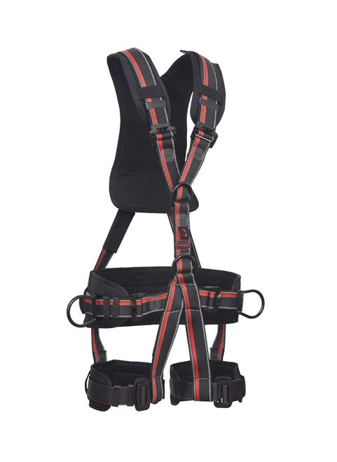 Pn 56 Tower And Rescue Harness With 2 Adjustment & 4 Attachment Points Black/Red 44Mm