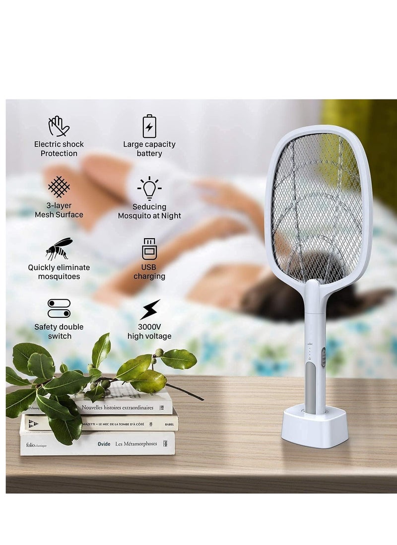 ELTRAZONE Earth Rated Mosquito Bats Racket Killer Five Nights Mosquito Killer Racket Rechargeable Handheld Electric Fly Swatter Mosquito Killer 15 Lavender (Multi)  - Image 5