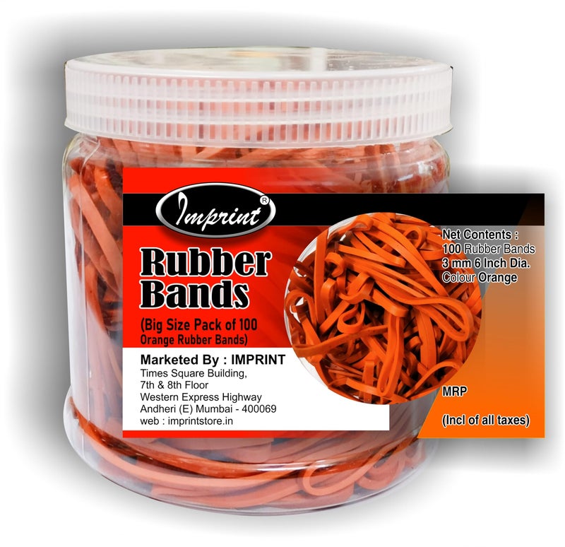 IMPRINT Large Big 6" Rubberbands Pack Of 100 - Image 1