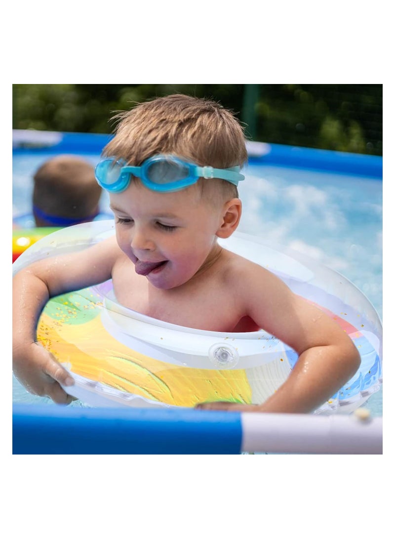 Zikra Inflatable Swimming Ring, Pool Float Toys Rubber Ring, Swimming Pool Floats Ring with Sequins, Rainbow Floating Ring Durable Swim Ring, for Kids Boys Girls Summer Pool Party, Ocean, Lake, River - Image 5