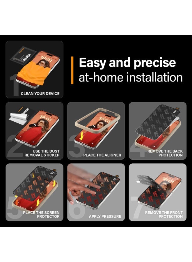 PanzerGlass حماية شاشة آيفون 15 برو مضادة للانعكاس ومضادة للضوء الأزرق - Image 3