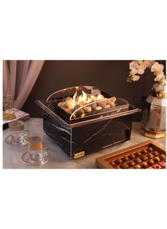 Regular size light heater marble alternative black color with light white veins F11S