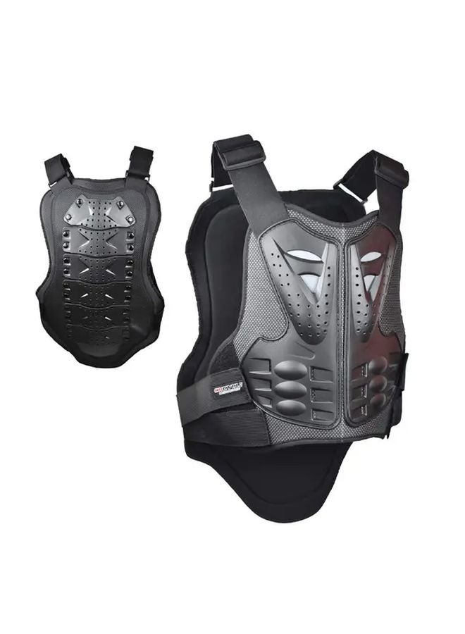 Charcoal Motorcycle Vest Armor Chest Back Protector PE Material Size L - Image 1