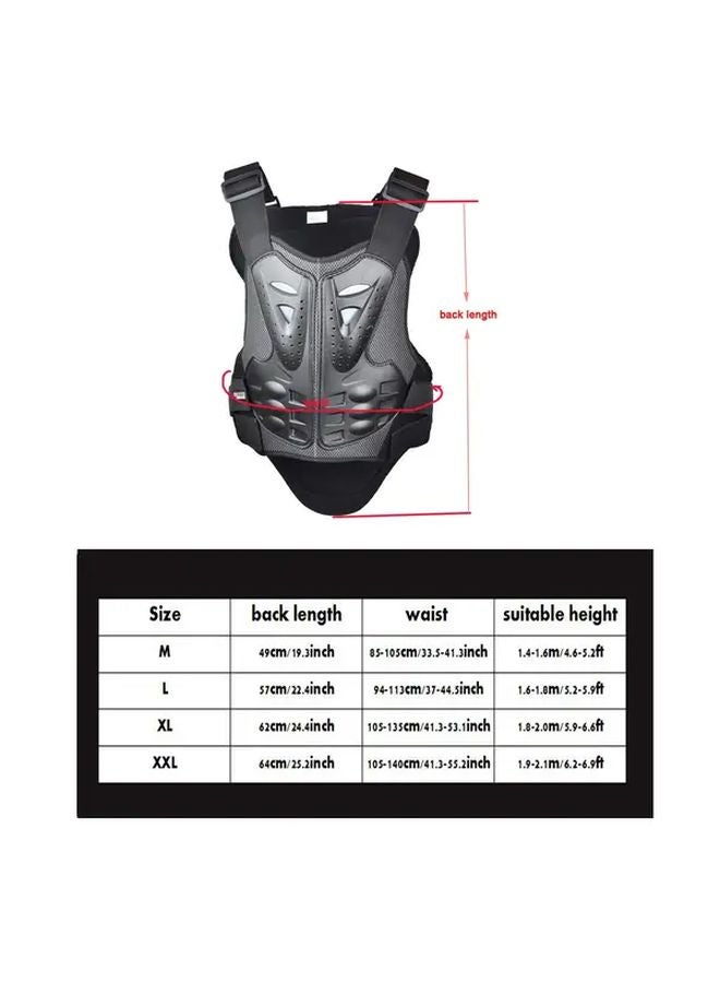 Charcoal Motorcycle Vest Armor Chest Back Protector PE Material Size L - Image 2