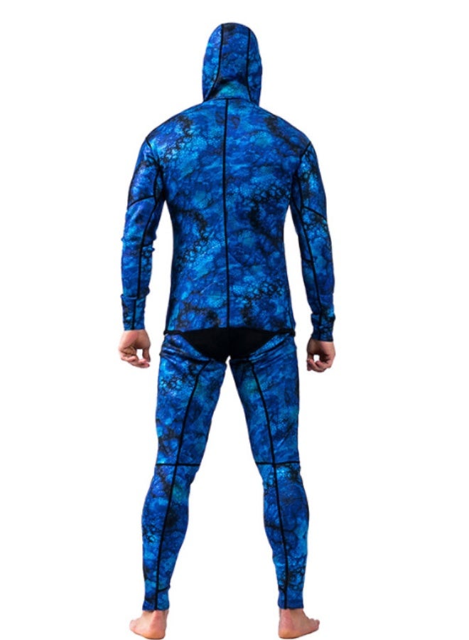 Hisea Spearfishing Wetsuits Men 1.5mm Neoprene 2-Pieces Hooded Long Sleeve Scuba Diving Suit Full Body Keep Warm Snorkeling Suits - Image 3