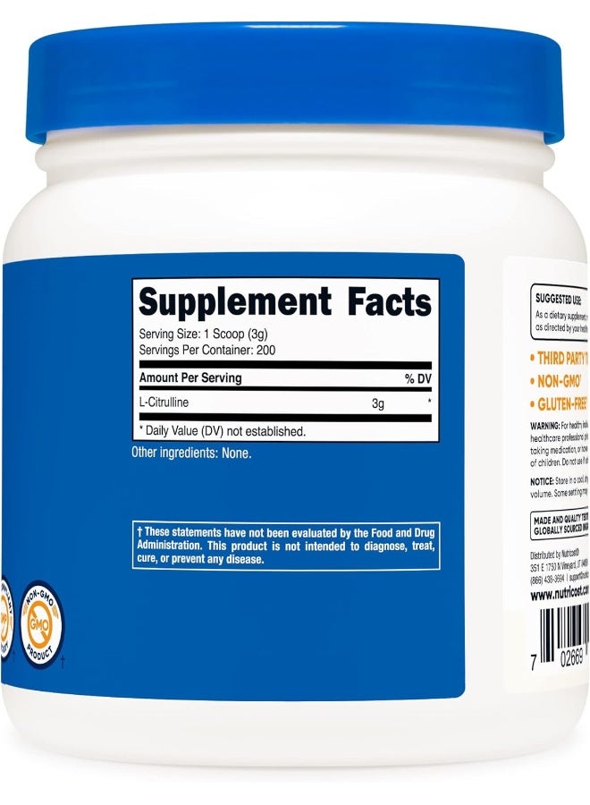 Nutricost 1 600G Bottle: Pure L-Citrulline (Base) Powder (600 Grams) - Image 5