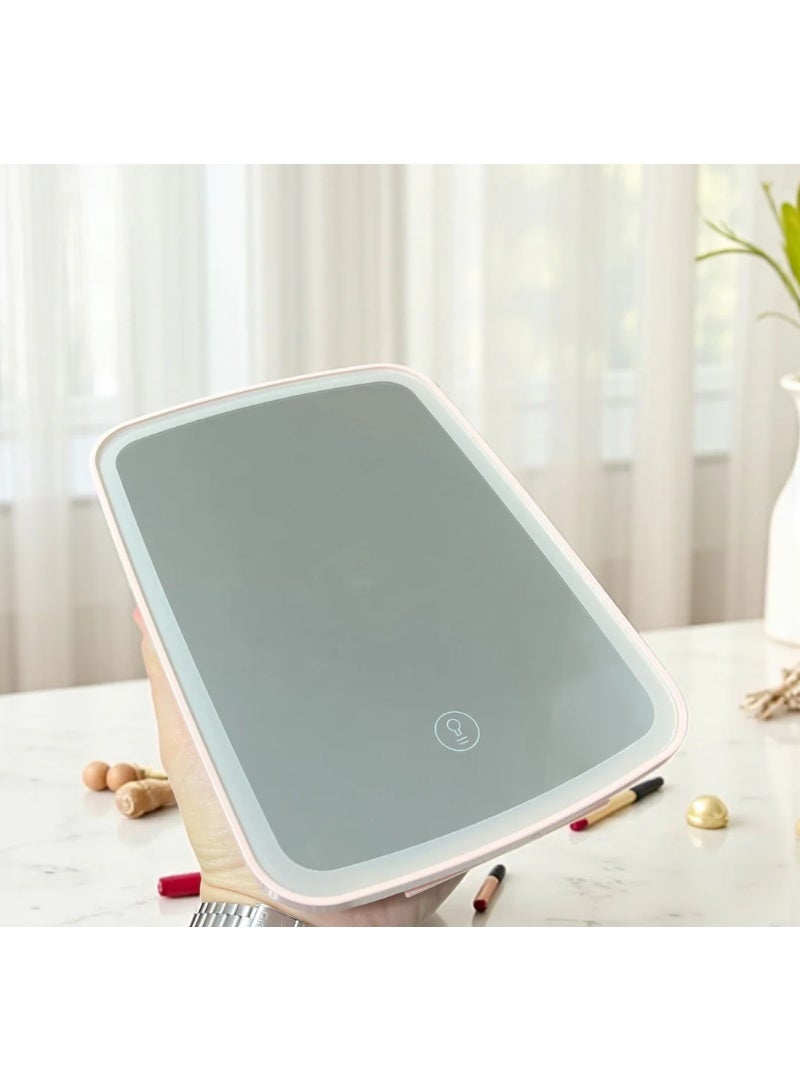 مرآة مكياج مضاءة - وردي - Image 1