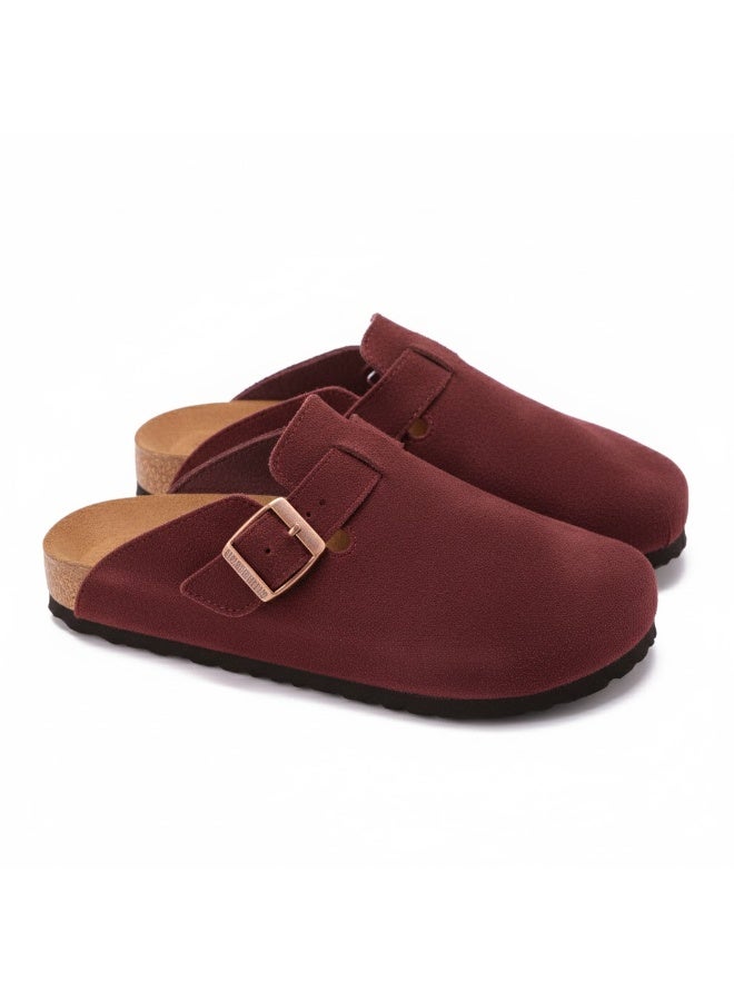 Women's Elegant Suede Buckle Clogs - Non-Slip Sole - Image 2
