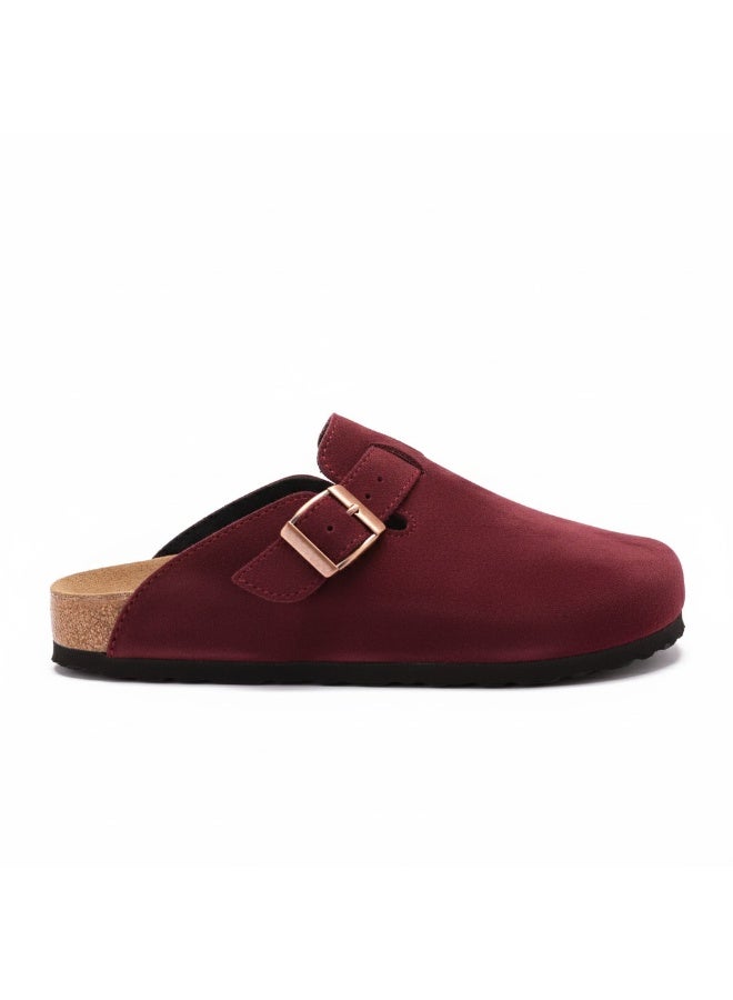Women's Elegant Suede Buckle Clogs - Non-Slip Sole - Image 4
