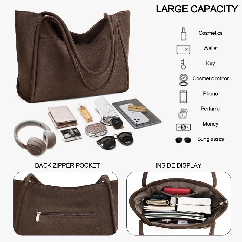 GAEKEAO Tote Bag for Women Work with Zipper Vegan Leather Ladies Travel Shoulder Bags Purses and Handbags Casual Weekender - Image 4
