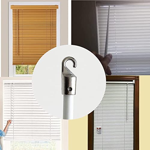 APUXON 2pcs 16inch 400mm Fiberglass Drapery Wand Curtain Pull Rod with Hook Blind Opener Tilt Rod - Image 4