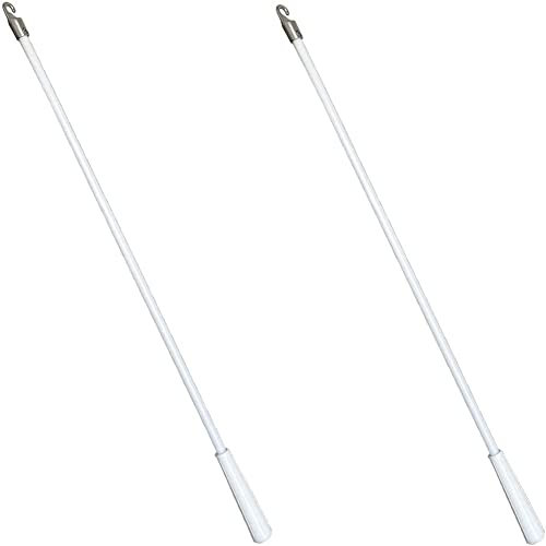 APUXON 2pcs 16inch 400mm Fiberglass Drapery Wand Curtain Pull Rod with Hook Blind Opener Tilt Rod - Image 1