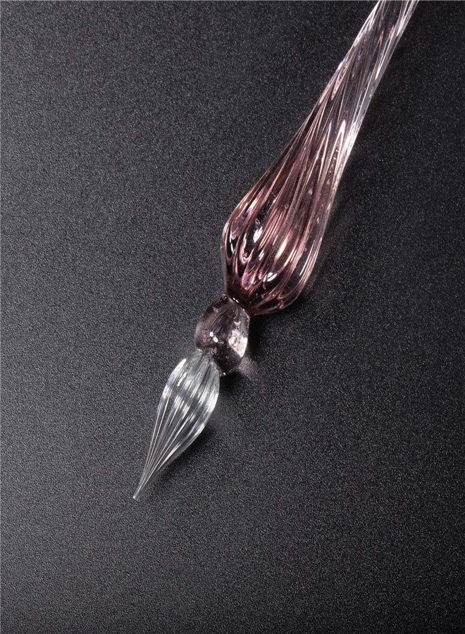 molshine Handmade Glass Dip Pen Crystal Calligraphy Pen Signature Dipped Pen for Artist Women Men Teens,Writing Drawing Decoration Gifts (Light Purple) - Image 3