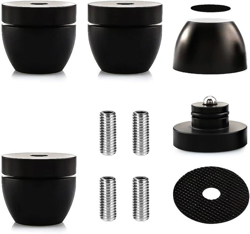 Tertullus 4 Pcs Ball Beads Speaker Isolation Feet Turntable Platform Pads Audio Shock Absorber Subwoofer Isolation Feet 33×30 Pad Speaker Stand(Black) - Image 2