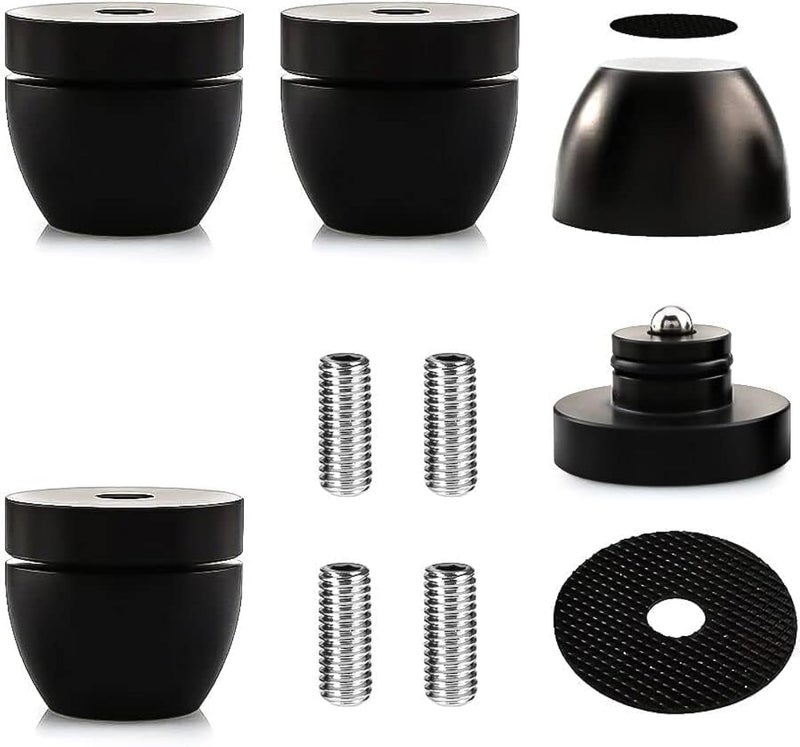 Tertullus 4 Pcs Ball Beads Speaker Isolation Feet Turntable Platform Pads Audio Shock Absorber Subwoofer Isolation Feet 33×30 Pad Speaker Stand(Black) - Image 1