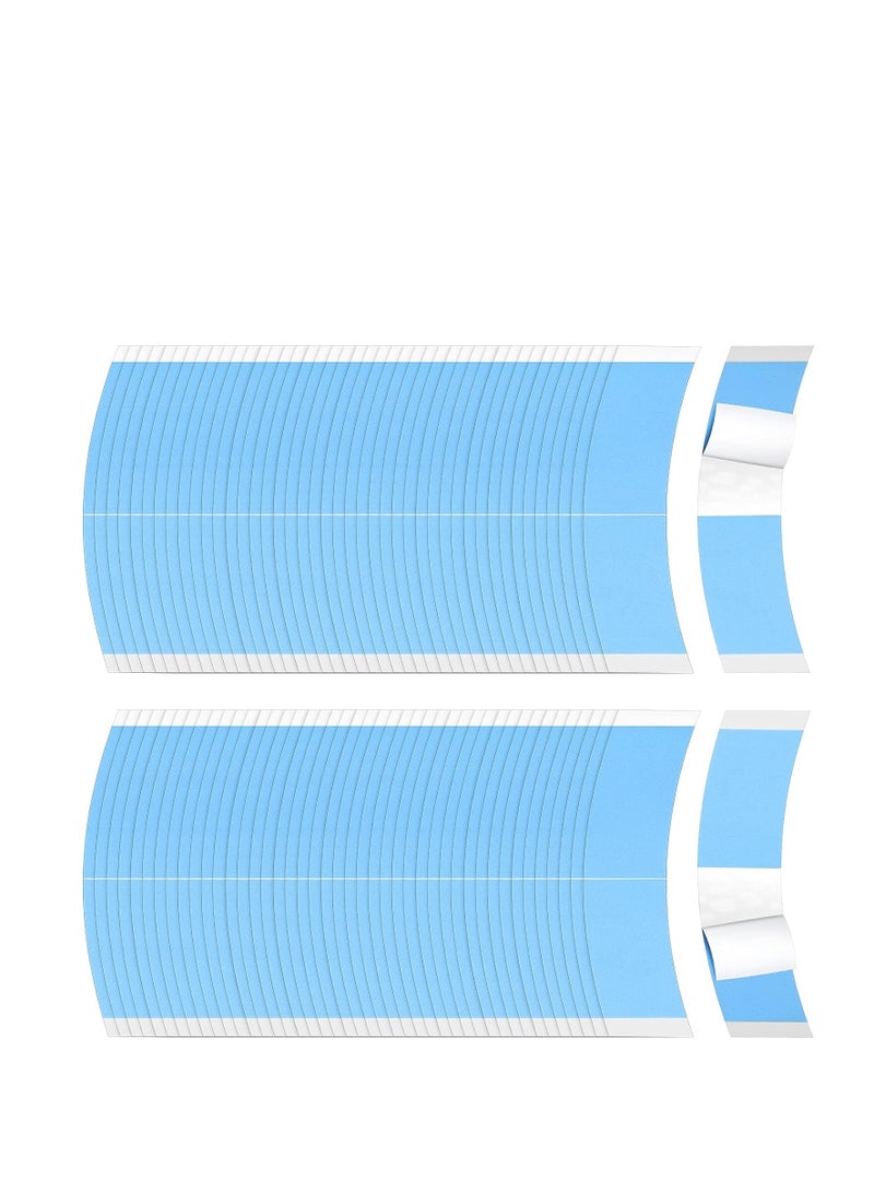 Maitys Maitys 120 Pieces Lace Front Wig Tape Double Sided Adhesive Wig Tapes Waterproof Lace Tape C-Shaped Wig Tape Hair Wig Tape for Long Short No Hair Wigs Toupees Hair Pieces and Hair Extension(Blue) - Image 1