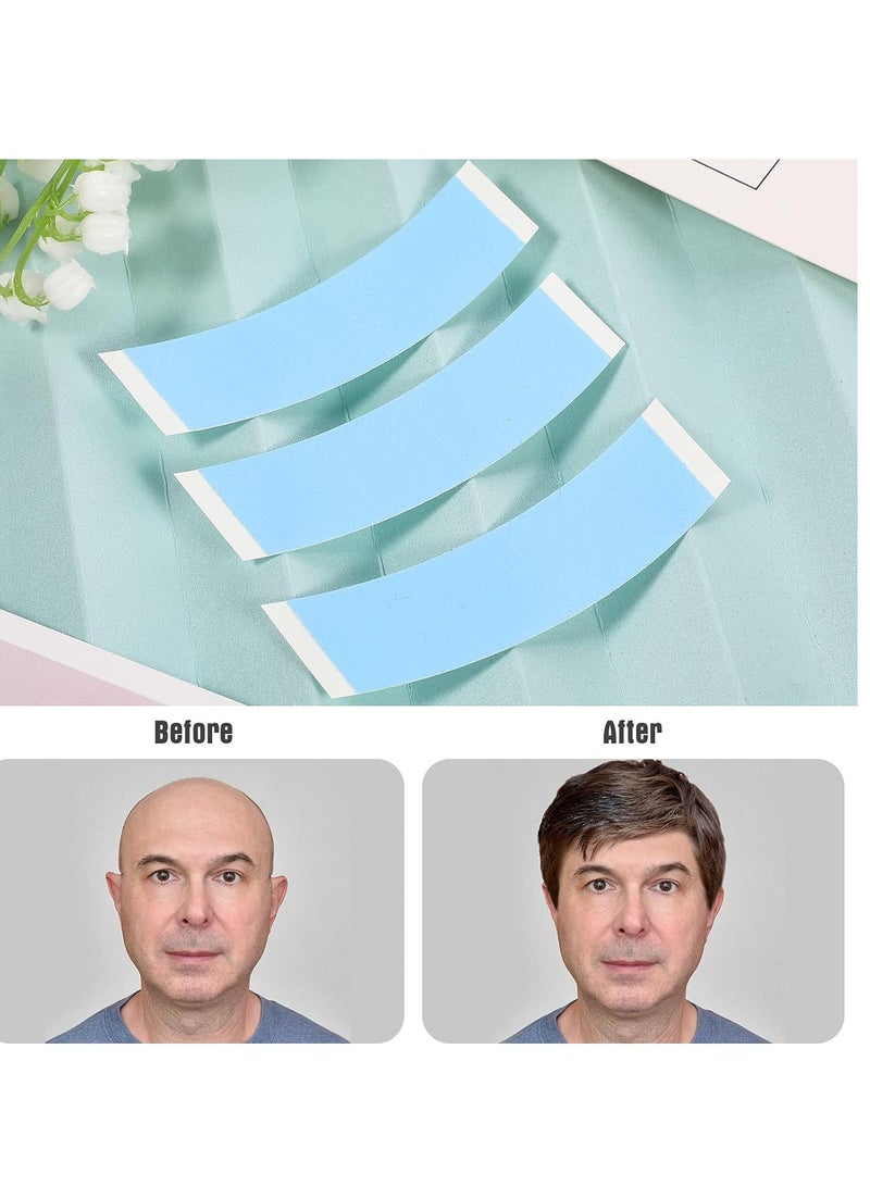 Maitys Maitys 120 Pieces Lace Front Wig Tape Double Sided Adhesive Wig Tapes Waterproof Lace Tape C-Shaped Wig Tape Hair Wig Tape for Long Short No Hair Wigs Toupees Hair Pieces and Hair Extension(Blue) - Image 2