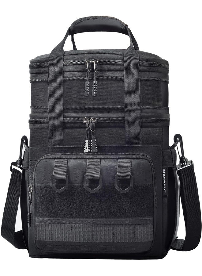 JOINGO Tactical Lunch Box for Men Women-Insulated Leakproof Lunch Bag with Adjustable Shoulder Strap, Durable Expandable Cooler Bag for Work Office Travel Camping Hiking, Large Meal Pail Adults(Black) - Image 1