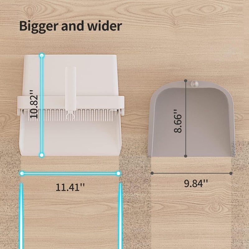 CQT Broom and Dustpan Set with 52:“ Longer Handle Standing for Home Kitchen Cleaner Floor Sweeping Upright Stand Up Dust pan Cleans Combo (Brown) - Image 3