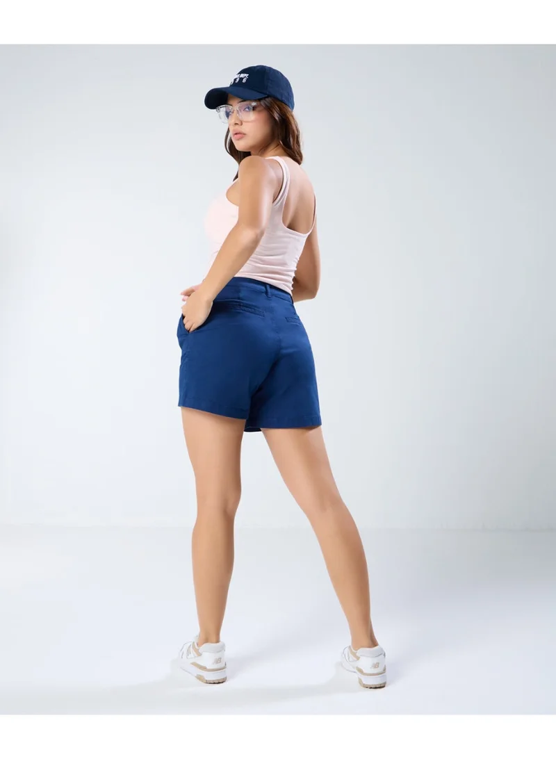 Zigzag Navy Blue Pleated short