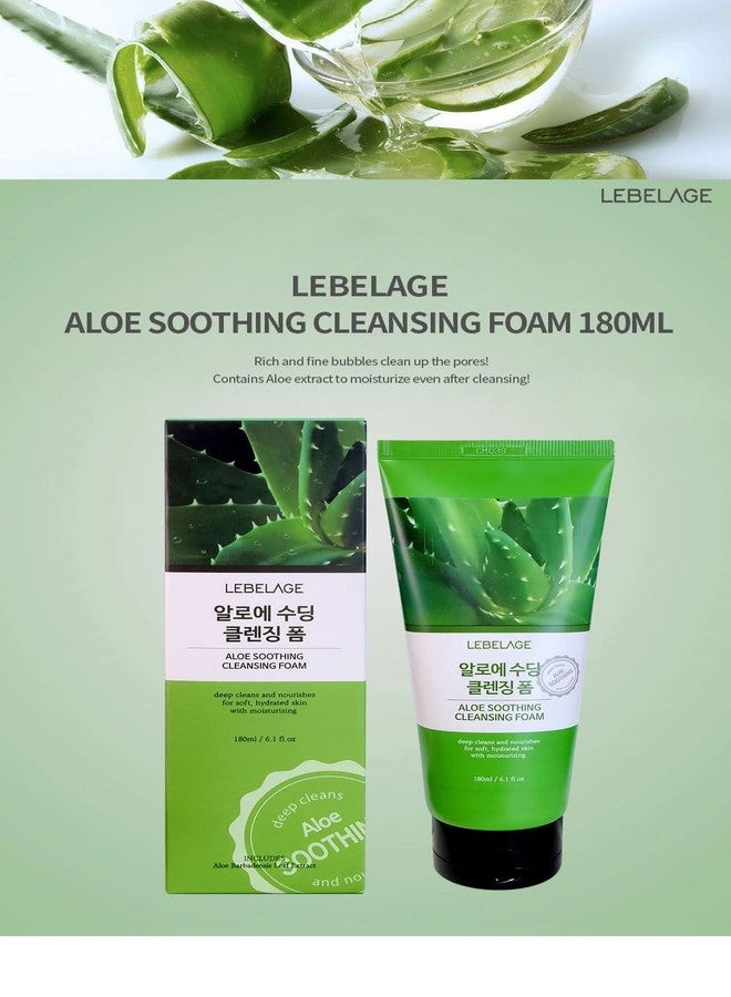 LEBELAGE Aloe Soothing Cleansing Foam 180ml - Moisturizing and Gentle Cleanser - Image 2