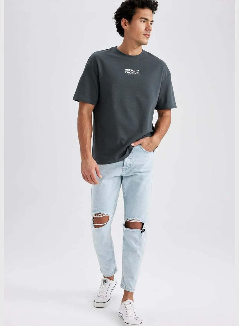 DeFacto Man Crew Neck Short Sleeve Knitted T-Shirt