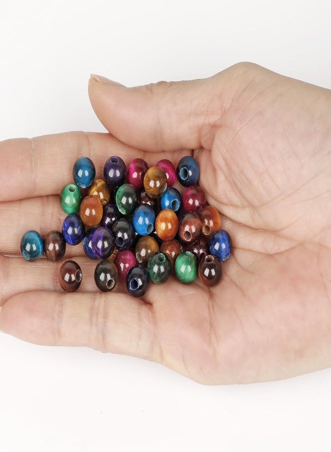 AD Beads Natural Gemstone 8mm Round Loose Beads Big Hole 2.5mm Sized 40pcs (Multicolour Tiger's Eye) - Image 4