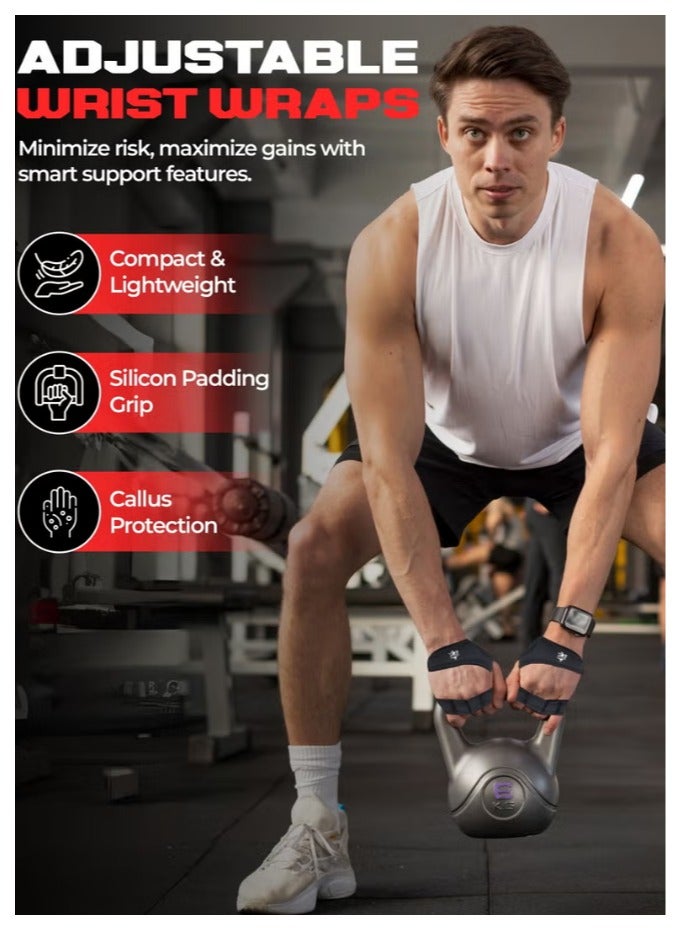 JoyousSto 2Pcs Silicone Anti-Slip Four Finger Workout Glove Weight Training Gloves Gym Gloves Weight Lifting Gloves for Men Women Fitness Equipment Gloves - Image 4