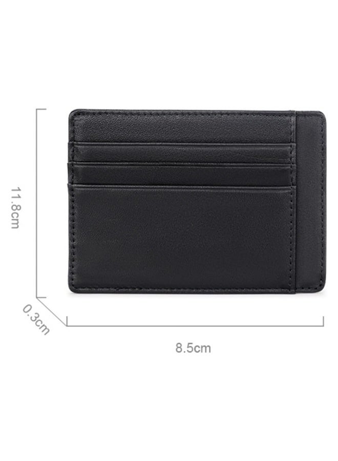 Fashionable Genuine Leather Wallet with Card Holder and Coin Purse (Black) - Image 2