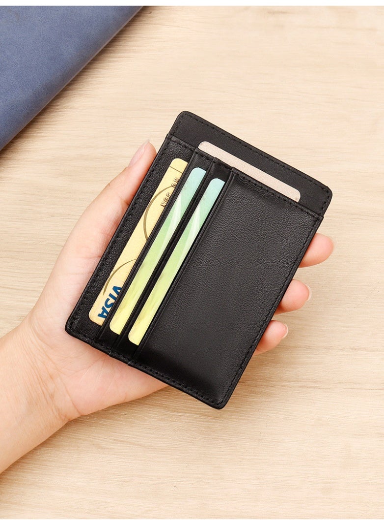 Fashionable Genuine Leather Wallet with Card Holder and Coin Purse (Black) - Image 3