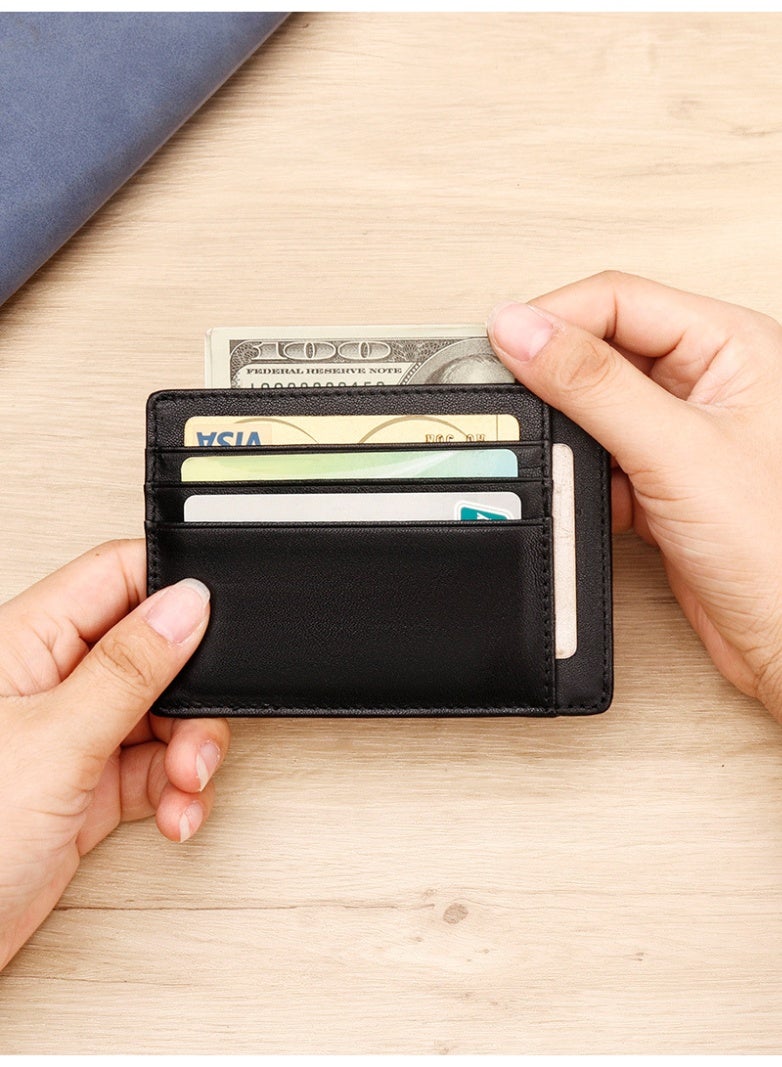 Fashionable Genuine Leather Wallet with Card Holder and Coin Purse (Black) - Image 4