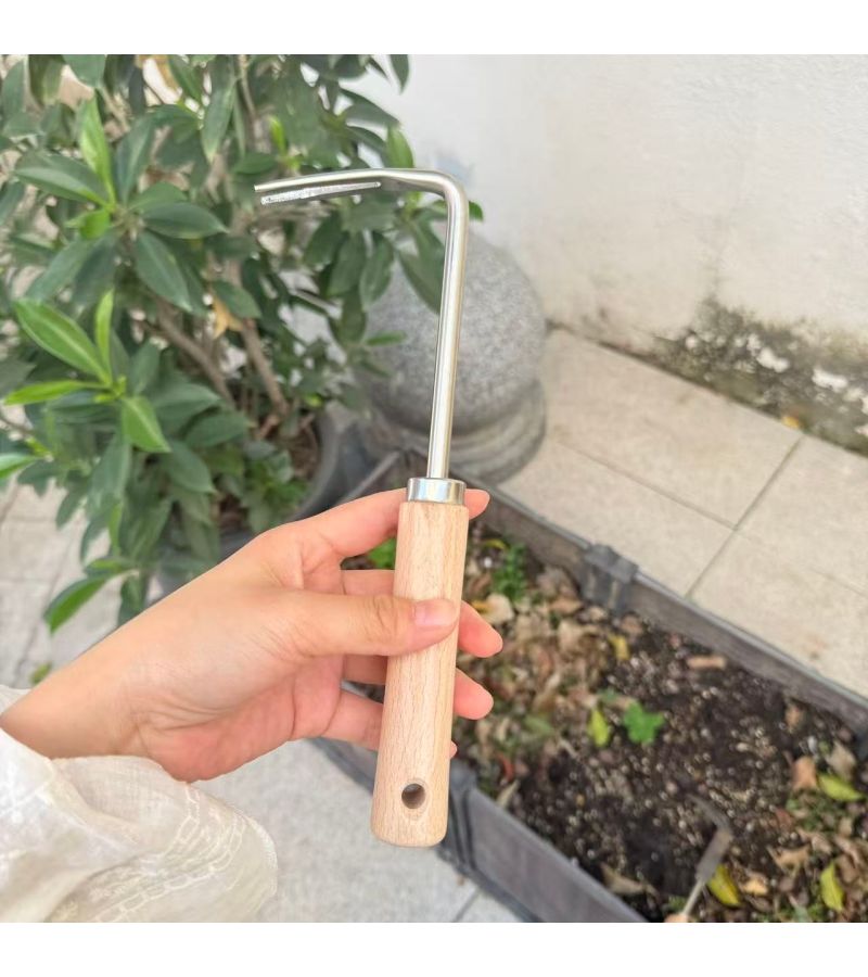 2pcs Weeding Kit Dual Function Weeding Rake And Action Hoe For Professional Home Gardening Farm Lawn Care Heavy Duty Metal Construction Soil Cultivation Tool Sturdy Durable High Quality Digging Equipment - Image 2