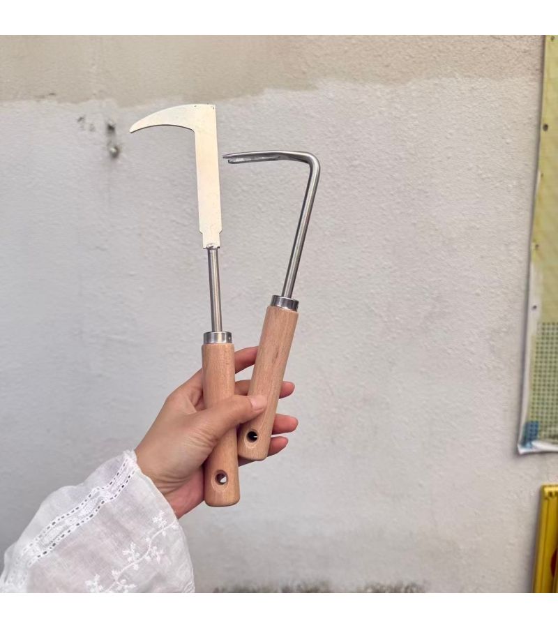 2pcs Weeding Kit Dual Function Weeding Rake And Action Hoe For Professional Home Gardening Farm Lawn Care Heavy Duty Metal Construction Soil Cultivation Tool Sturdy Durable High Quality Digging Equipment - Image 4