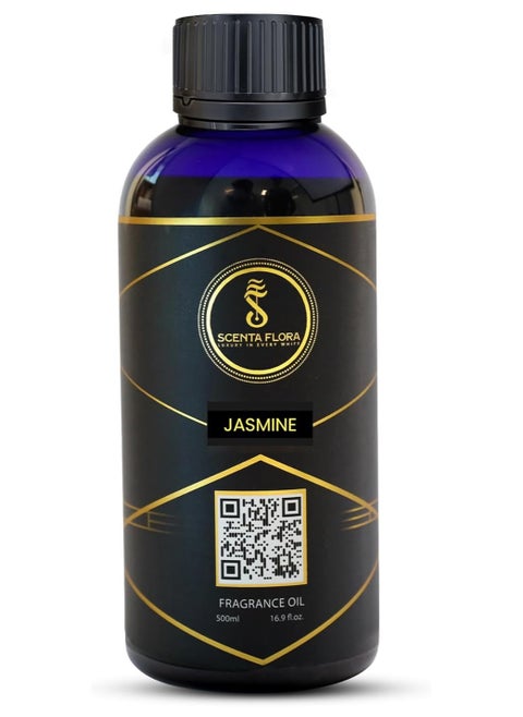 Jasmine Fragrance Oil for Scent Diffusers Aromatherapy 500 ml | IFRA Certified | Blend of Jasmine, Tuberose & Violet for Homes, Hotels, and Offices | Designed to Enrich Any Space