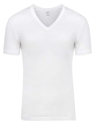 Premium Men's T-Shirt – [Pack of 6] White, V-Neck Half Sleeve Vests with 1X1 Rib, Close-To-Body Fit, Cotton T-Shirt for Men, Machine Washable - pzsku/Z3262C289887F78C545B5Z/45/1746834911/8e19c421-c7bc-4955-9828-0583600dd547