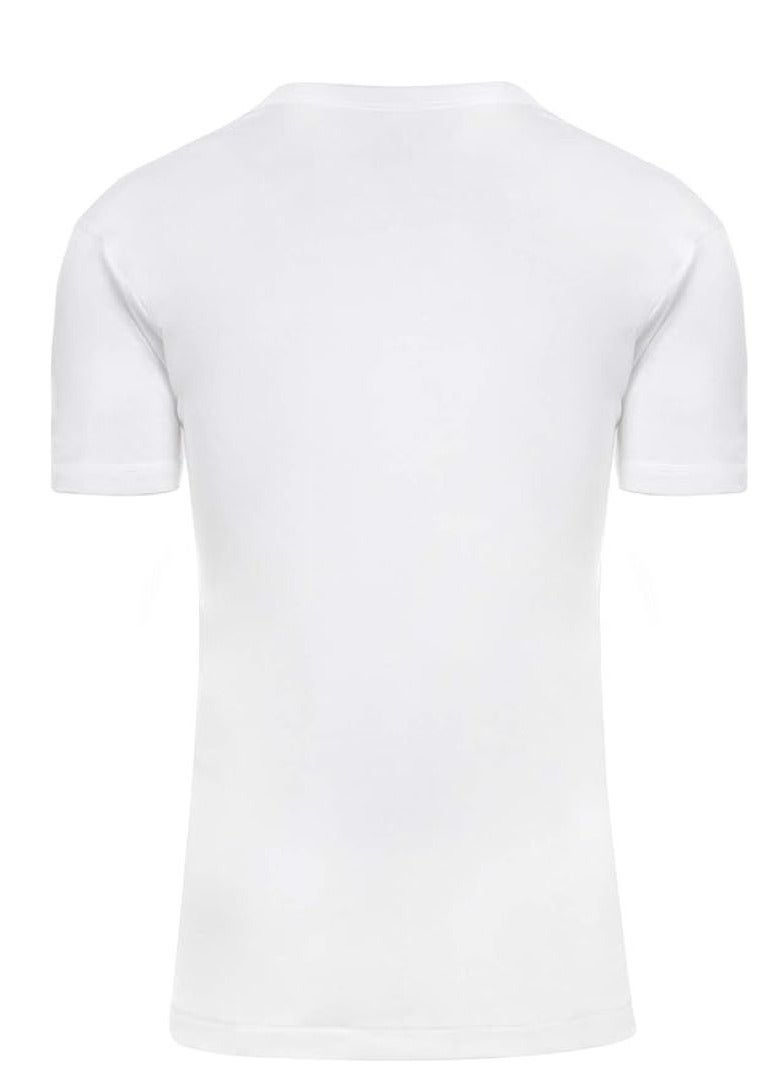 Lux Premium Men's T-Shirt – [Pack of 6] White, V-Neck Half Sleeve Vests with 1X1 Rib, Close-To-Body Fit, Cotton T-Shirt for Men, Machine Washable  - Image 2