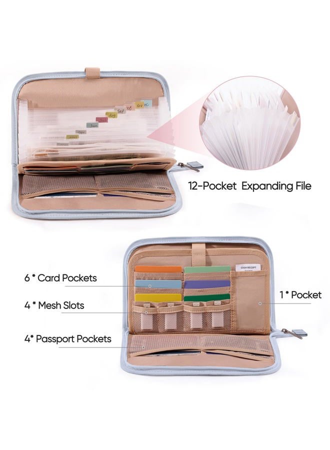 FRECOLSH Receipt Organizer with 12 Pockets 10x6 Receipt Holder Organizer - Small Accordion File Organizers - Cash Organizers for Travel, Business, Gift - Image 2
