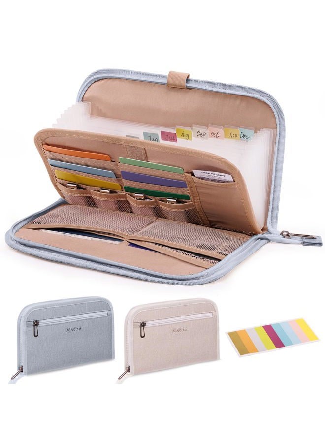 FRECOLSH Receipt Organizer with 12 Pockets 10x6 Receipt Holder Organizer - Small Accordion File Organizers - Cash Organizers for Travel, Business, Gift - Image 1