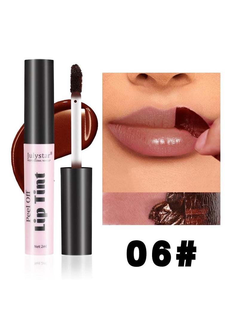 Julystar Peel Off Matte Lip Tint 3 Colors Long Lasting Lip Stain Peel Off Matte Tattoo Color Lip Gloss Waterproof Liquid Lipstick Non-Stick Cup Tinted Lip Stain (F, 3Pcs)  - Image 5